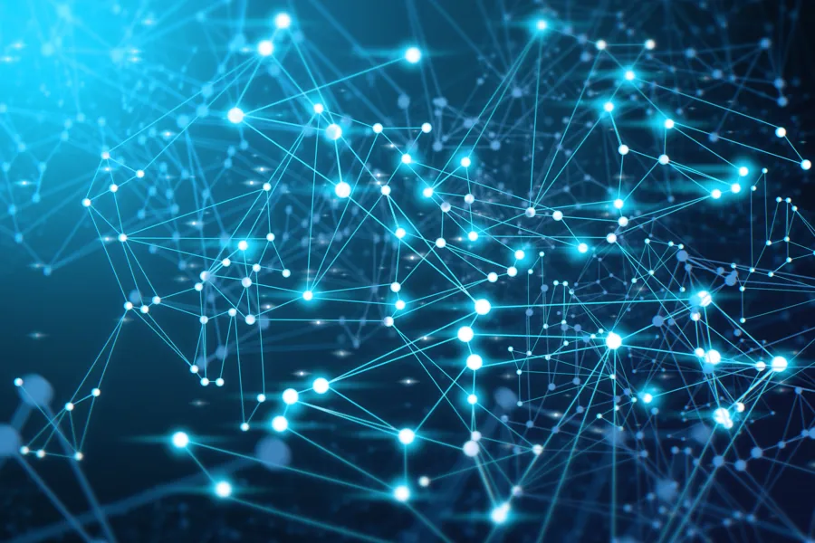 Grafisk illustrasjon for digital kommunikasjon eller noder